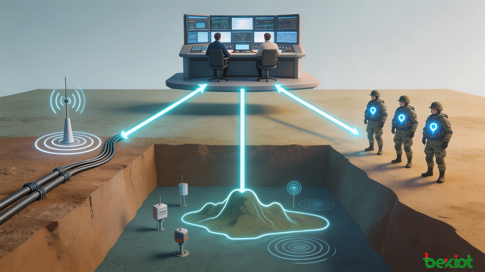 Arquitectura de despacho y mando en mina de carbón subterránea con teléfonos mineros, radio de feeder con fugas, seguimiento de personal, monitoreo atmosférico e integración del centro de mando