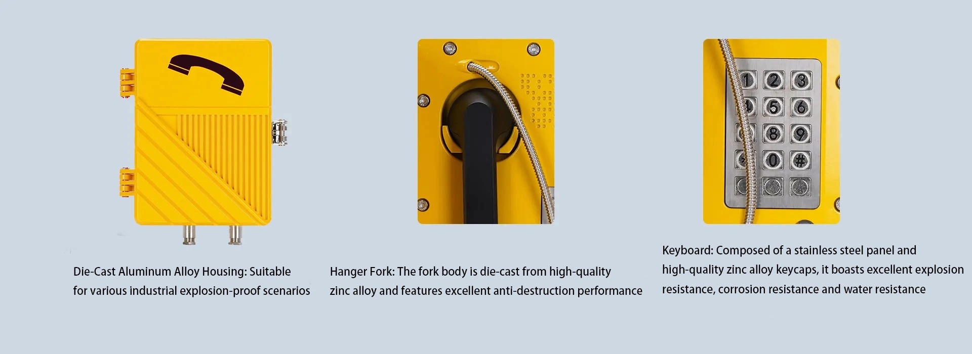 Múltiples materiales para diferentes escenarios de aplicación.