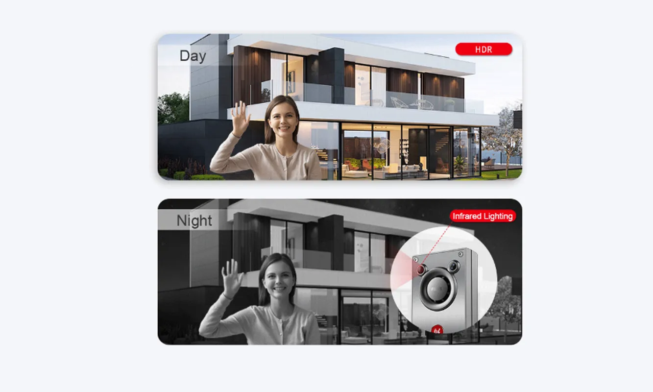Cámara HD, visión nocturna clara y video estable
