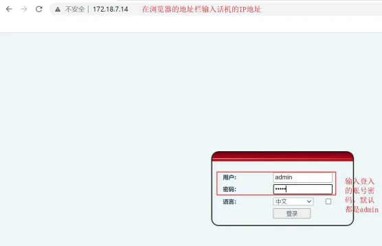 Inicio de sesión en la interfaz web del teléfono
