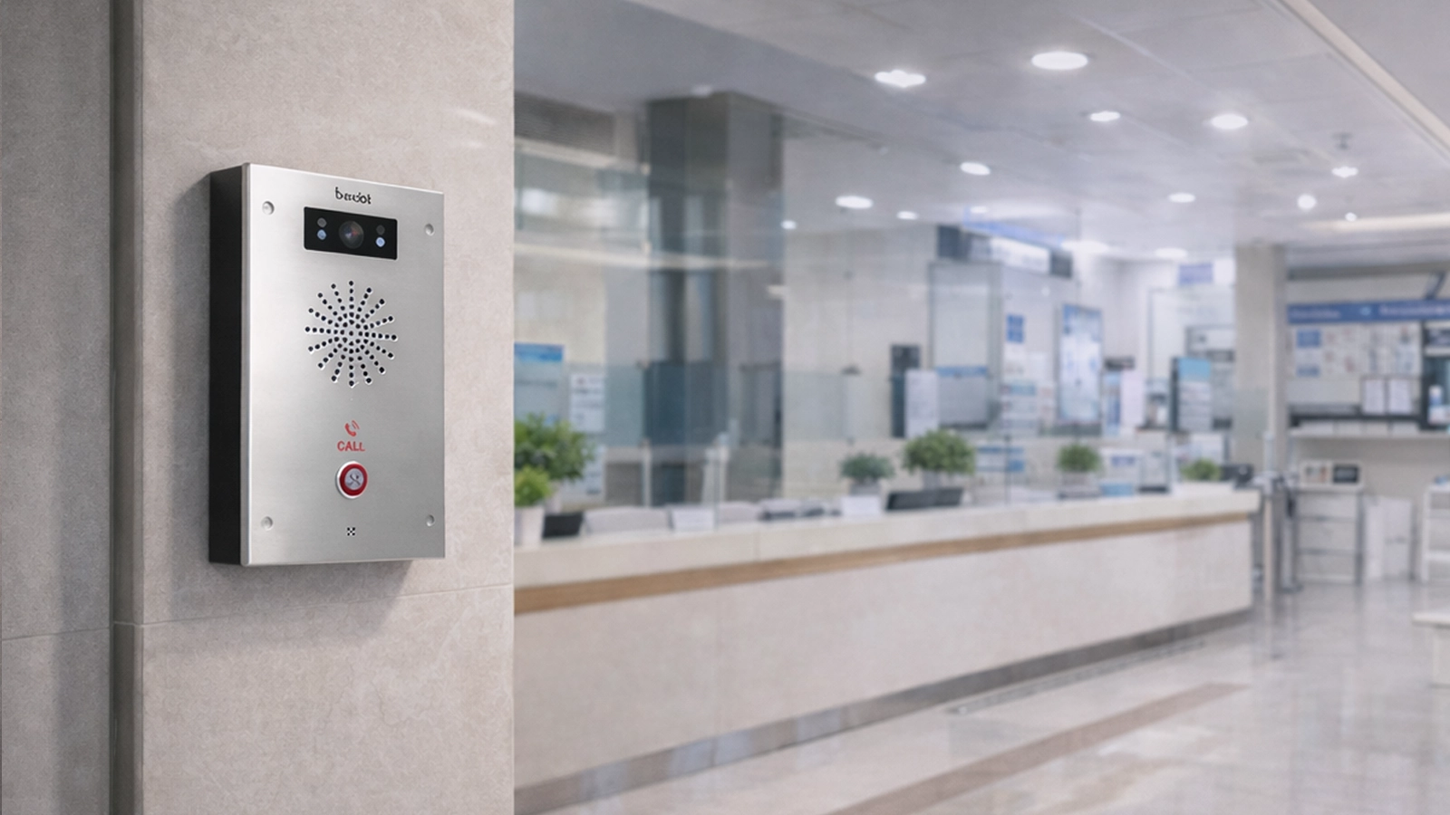 Aplicación de solución de alarmas de coacción en sanidad y servicios públicos con integración de recepción, puesto de enfermería y respuesta de seguridad