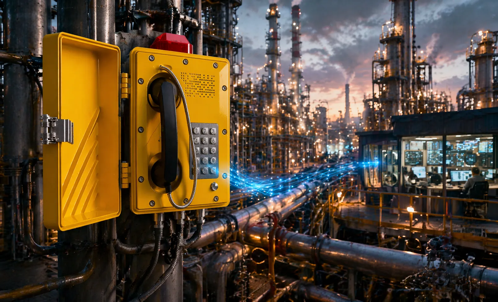Aplicaciones del teléfono SIP antideflagrante en áreas de proceso de refinerías, plataformas offshore, granjas de tanques, minas y puntos de comunicación de emergencia industrial
