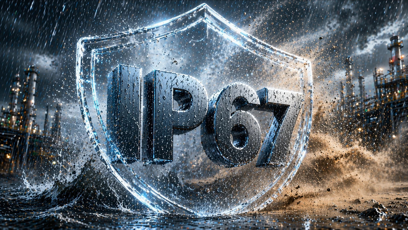 Envolvente eléctrica sellada sometida a ensayos de protección por inmersión temporal según requisitos IP67