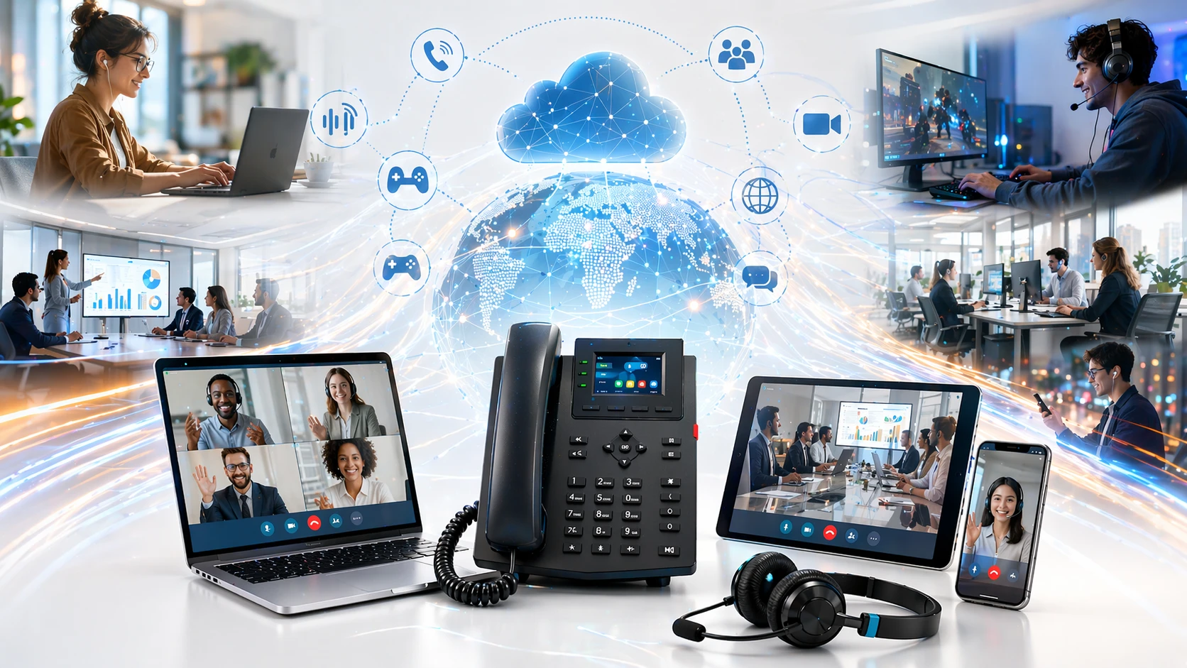 Aplicaciones del mundo real del códec Opus en teléfonos VoIP, reuniones de video, navegadores WebRTC, aplicaciones de colaboración móvil y servicios de transmisión de audio