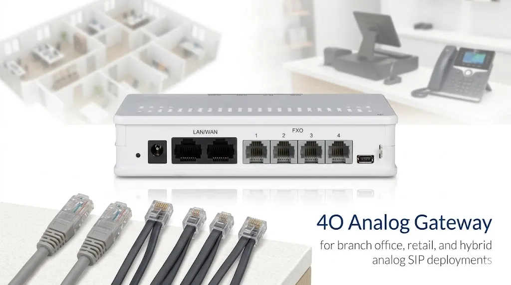 Pasarela analógica 4O para implementaciones en oficinas sucursales, minoristas y mixtas analógico-SIP