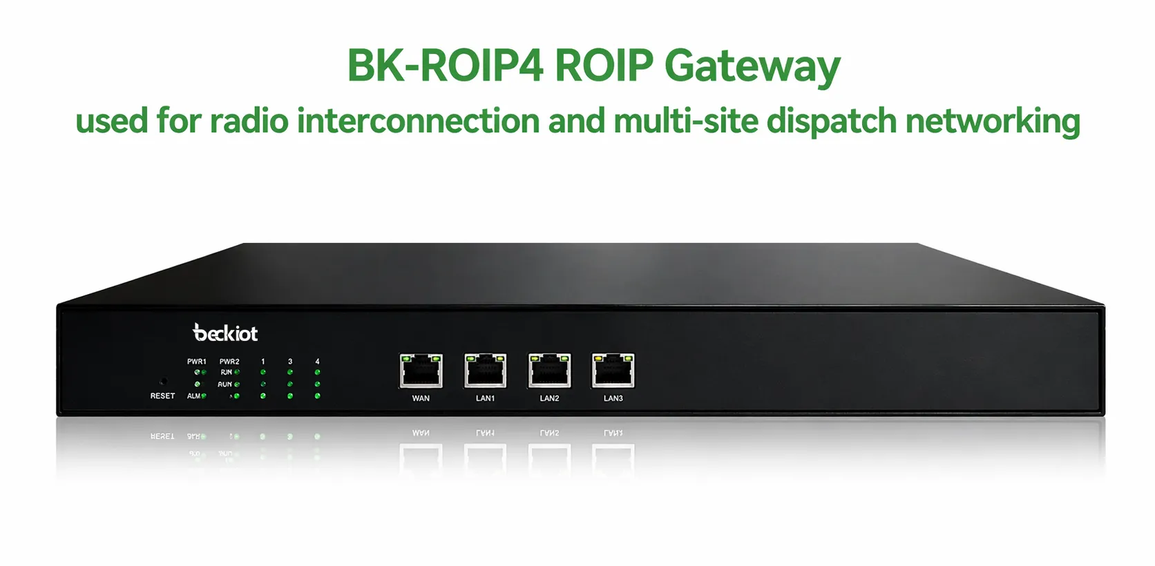 Pasarela ROIP BK-ROIP4 utilizada para interconexión de radio y redes de despacho multisitio