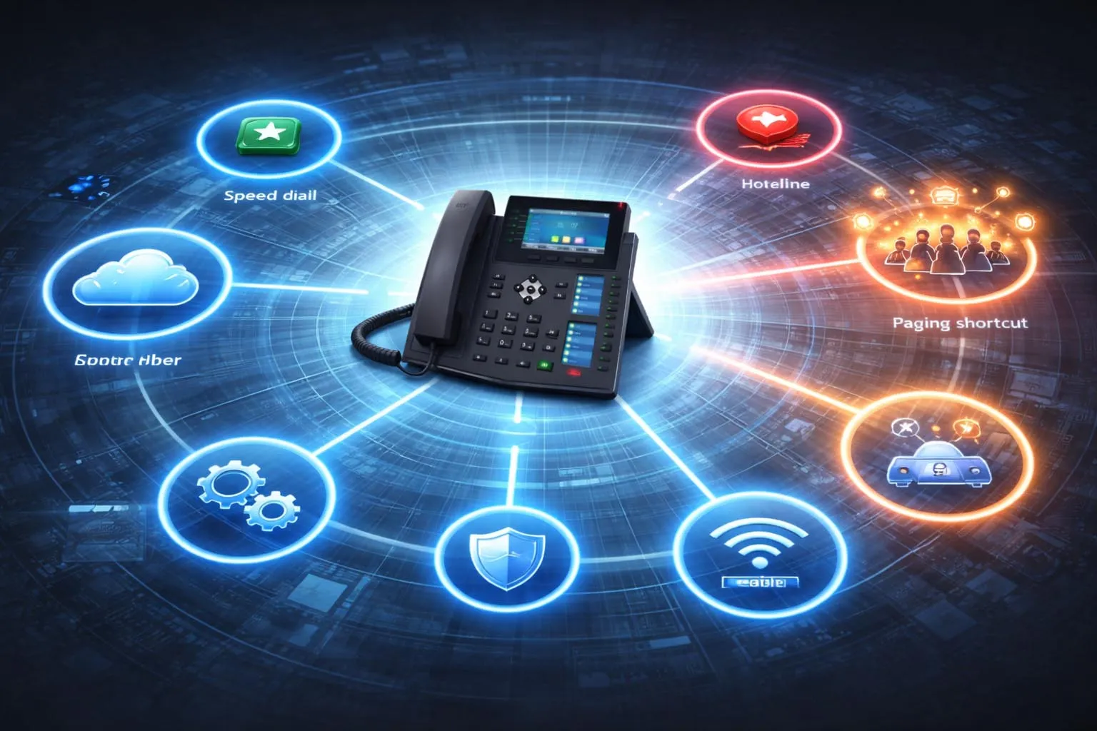 One-touch calling used in offices, hotel guest rooms, healthcare stations, and emergency intercom or industrial communication points