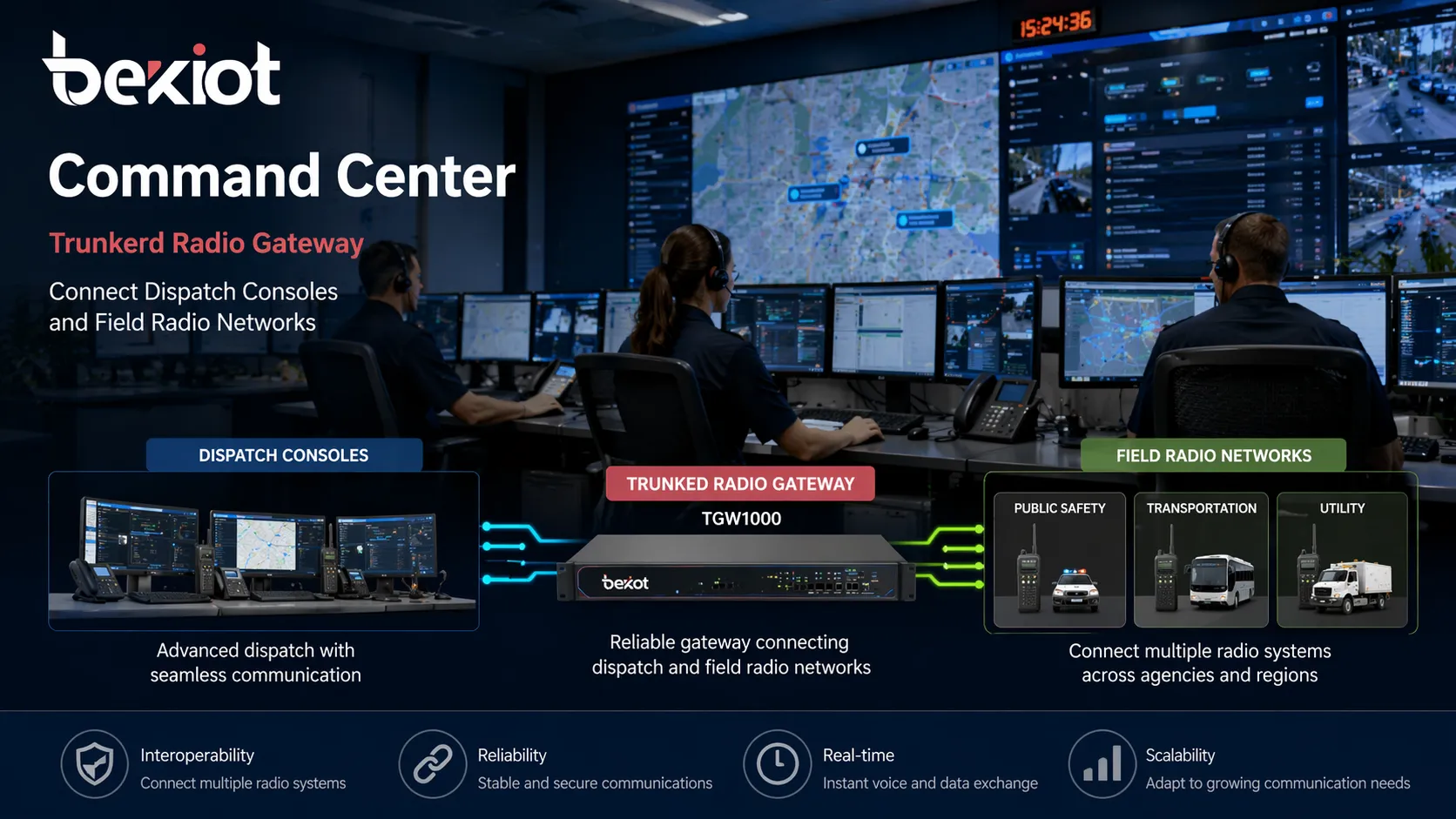 Cómo una pasarela de radio troncal conecta las radios de campo con modernos sistemas de mando y despacho