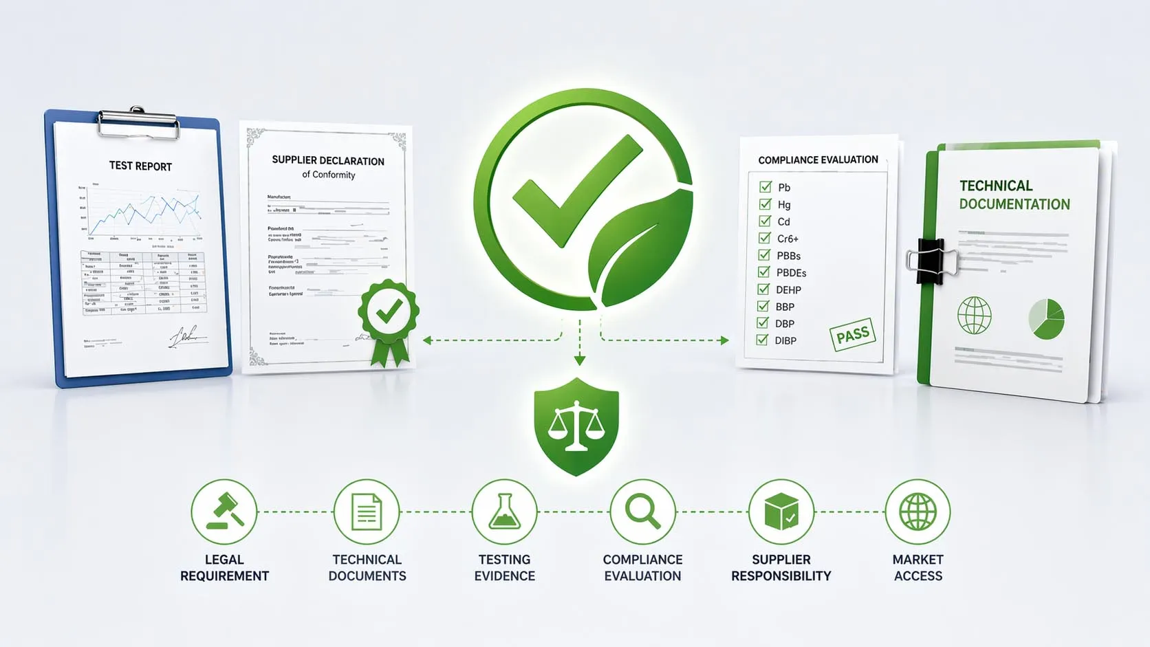Technical documentation and material compliance review process for RoHS assessment