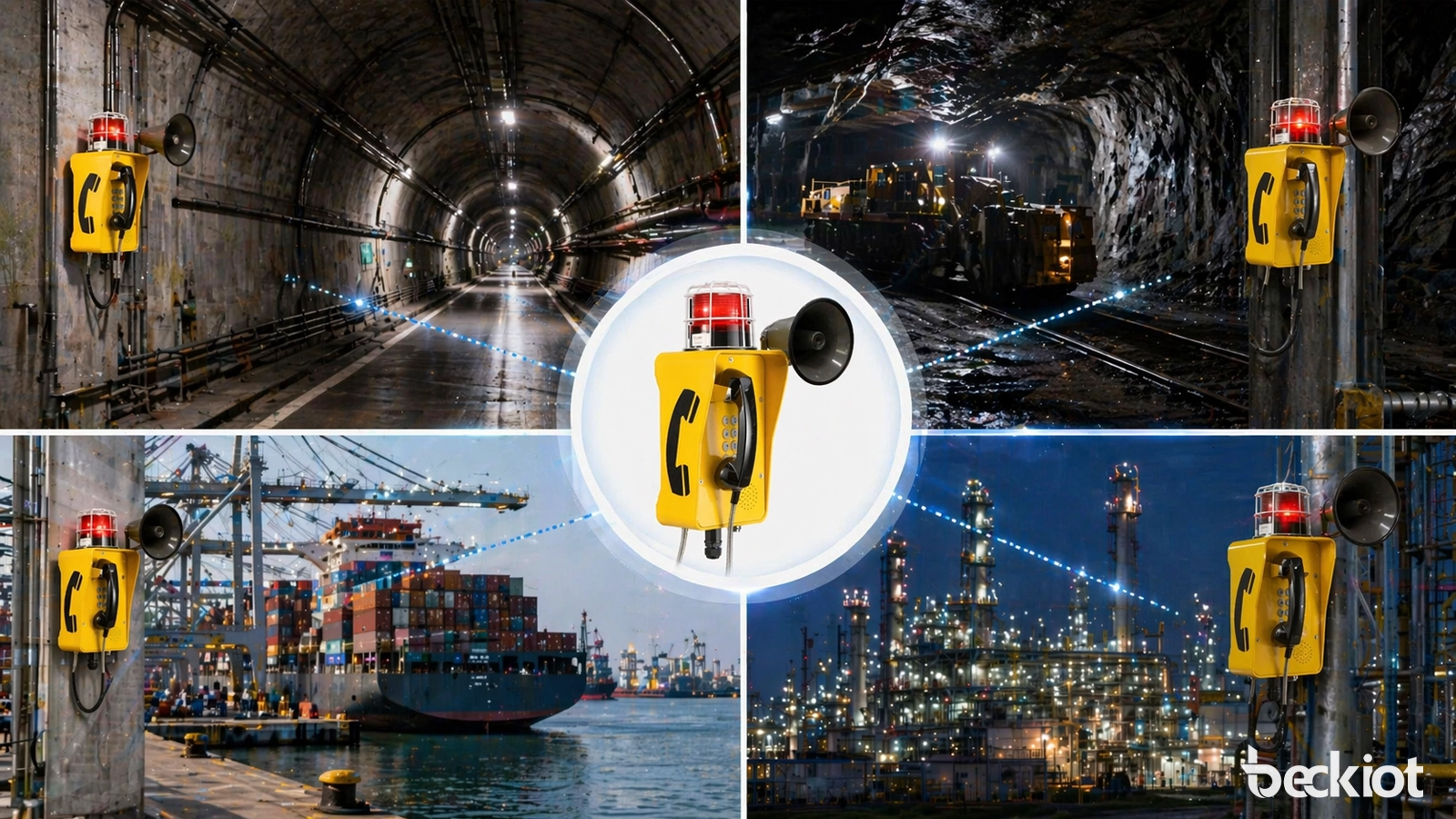 Teléfono impermeable mural BKTS2 para túneles, minas, puertos y plantas industriales