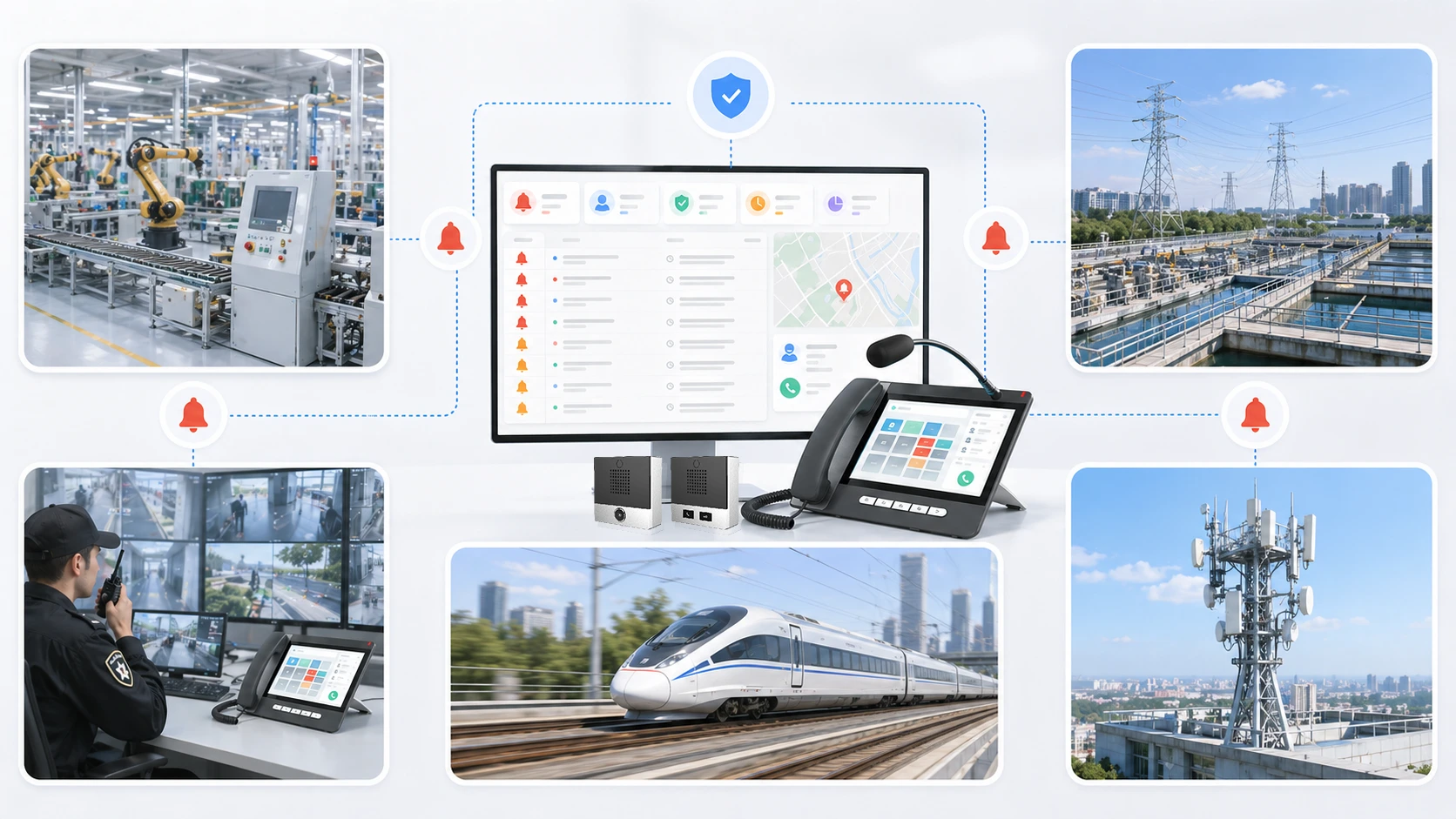 Aplicaciones del reconocimiento de alarmas en monitoreo industrial, operaciones de seguridad, control de transporte y sistemas de comunicación