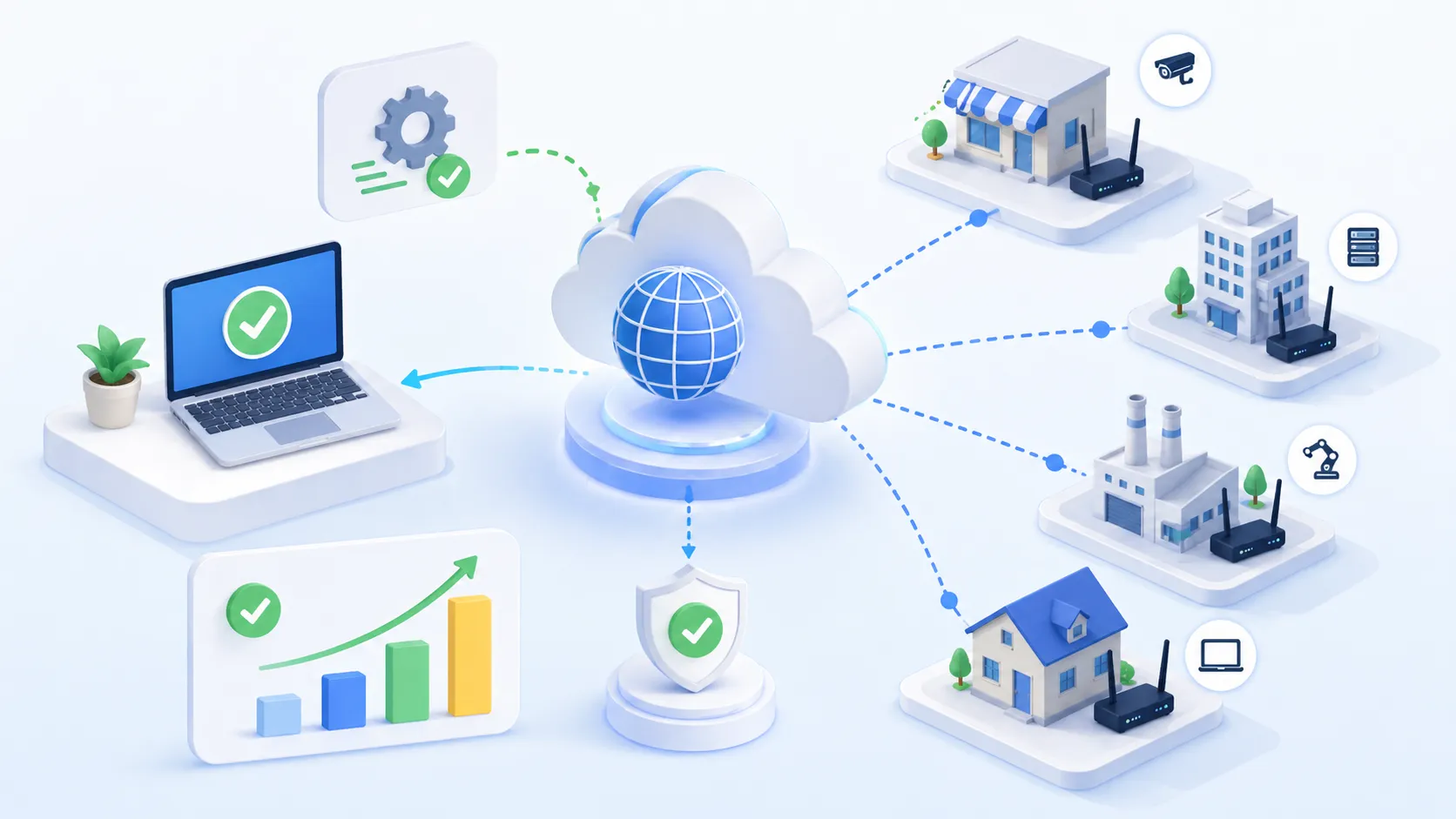 DNS dinámico apoyando la conectividad estable de oficinas satélite y dispositivos remotos a través de direcciones WAN cambiantes