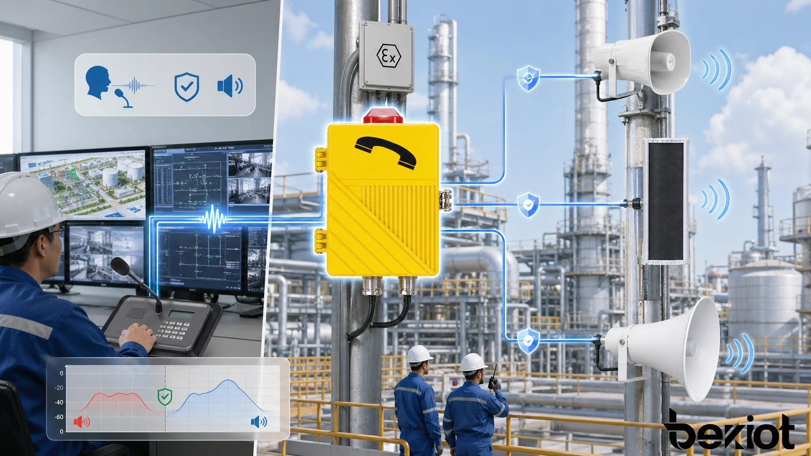 Supresión de acople utilizada en intercomunicación SIP, megafonía, avisos industriales, despacho en sala de control y sistemas de puntos de ayuda de emergencia