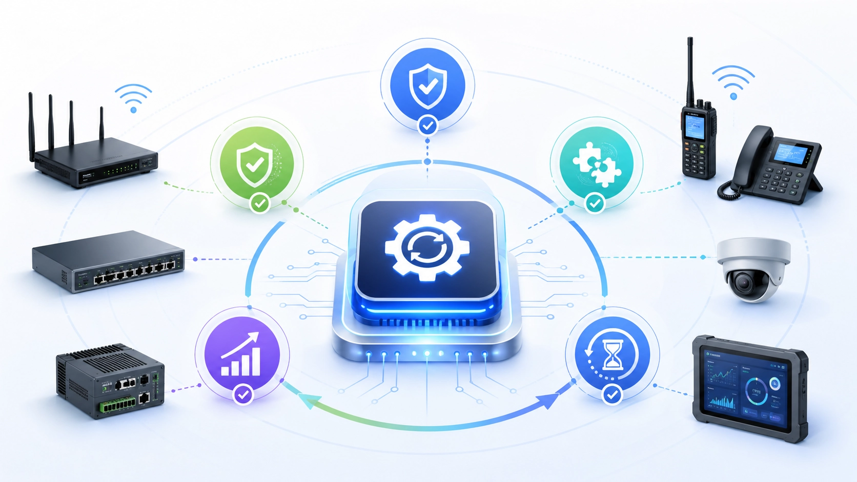 Beneficios de actualización de firmware con mejora de estabilidad, parches de seguridad, compatibilidad y optimización de funciones