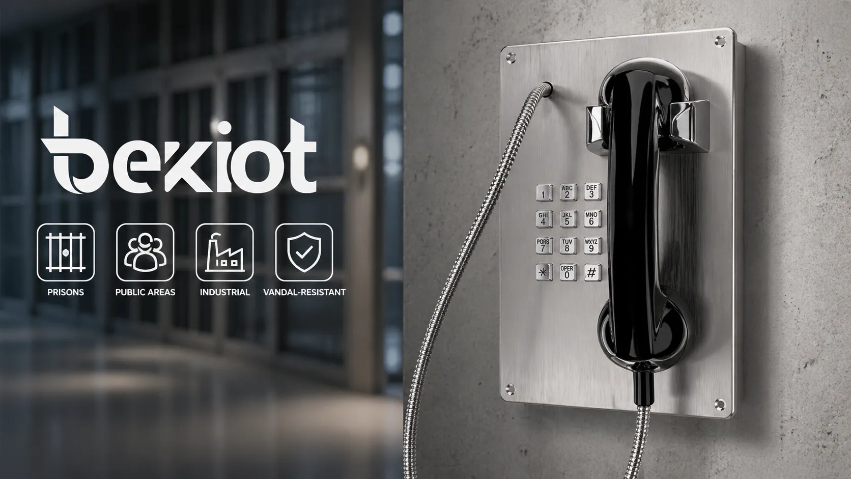 Teléfono antivandálico BT22 con carcasa de acero inoxidable para prisiones áreas públicas y puntos de comunicación industrial