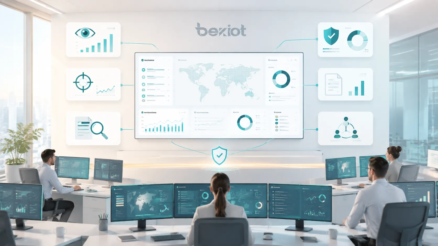 Beneficios del SIEM que muestran una mejor visibilidad, detección más rápida de amenazas, investigación de incidentes, soporte para cumplimiento y operaciones de seguridad centralizadas