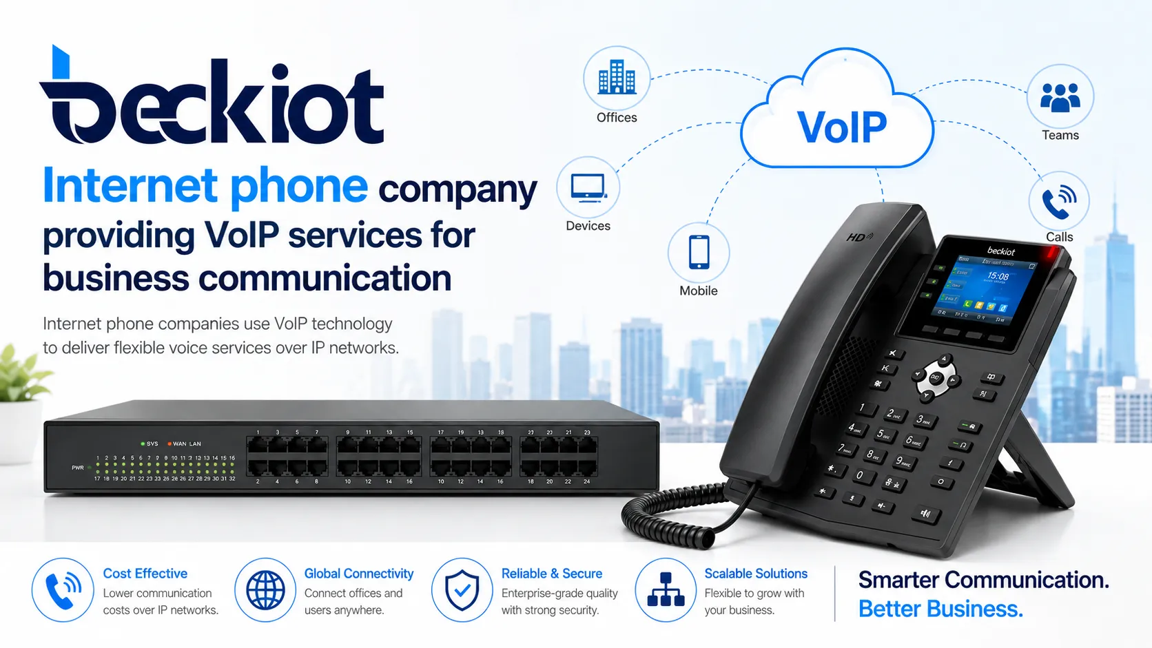 Empresa de telefonía por internet que brinda servicios VoIP para comunicación empresarial