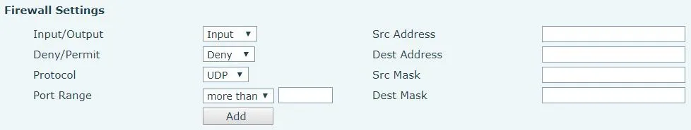Configuración del firewall