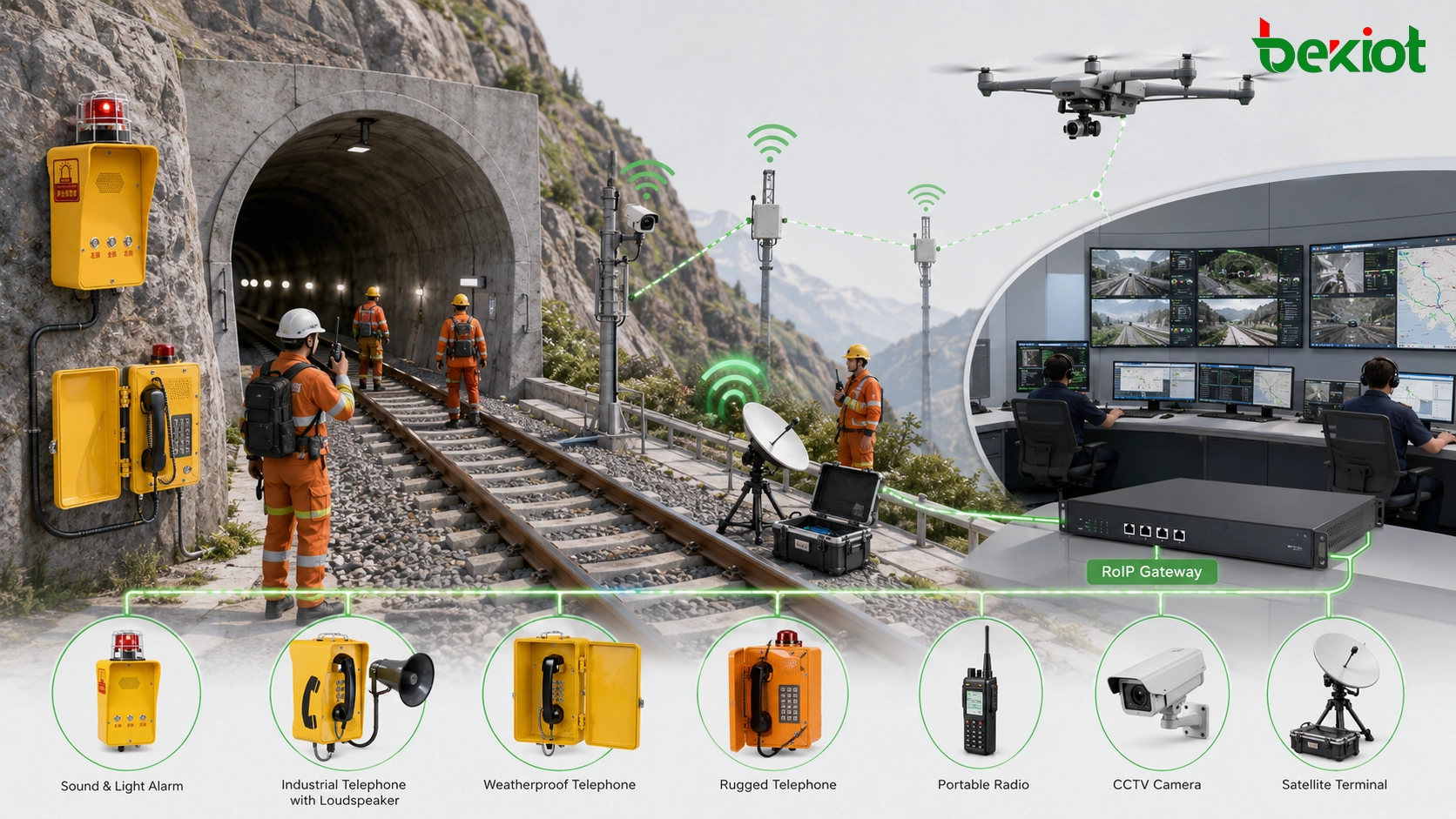 Solución de comunicación ferroviaria de emergencia para escenarios de rescate sin señal