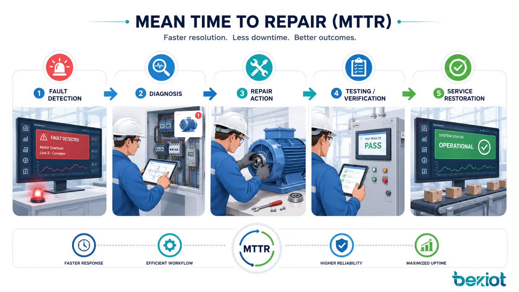Aplicaciones del tiempo medio de reparación en equipos industriales sistemas de TI redes de telecomunicaciones y mantenimiento de instalaciones
