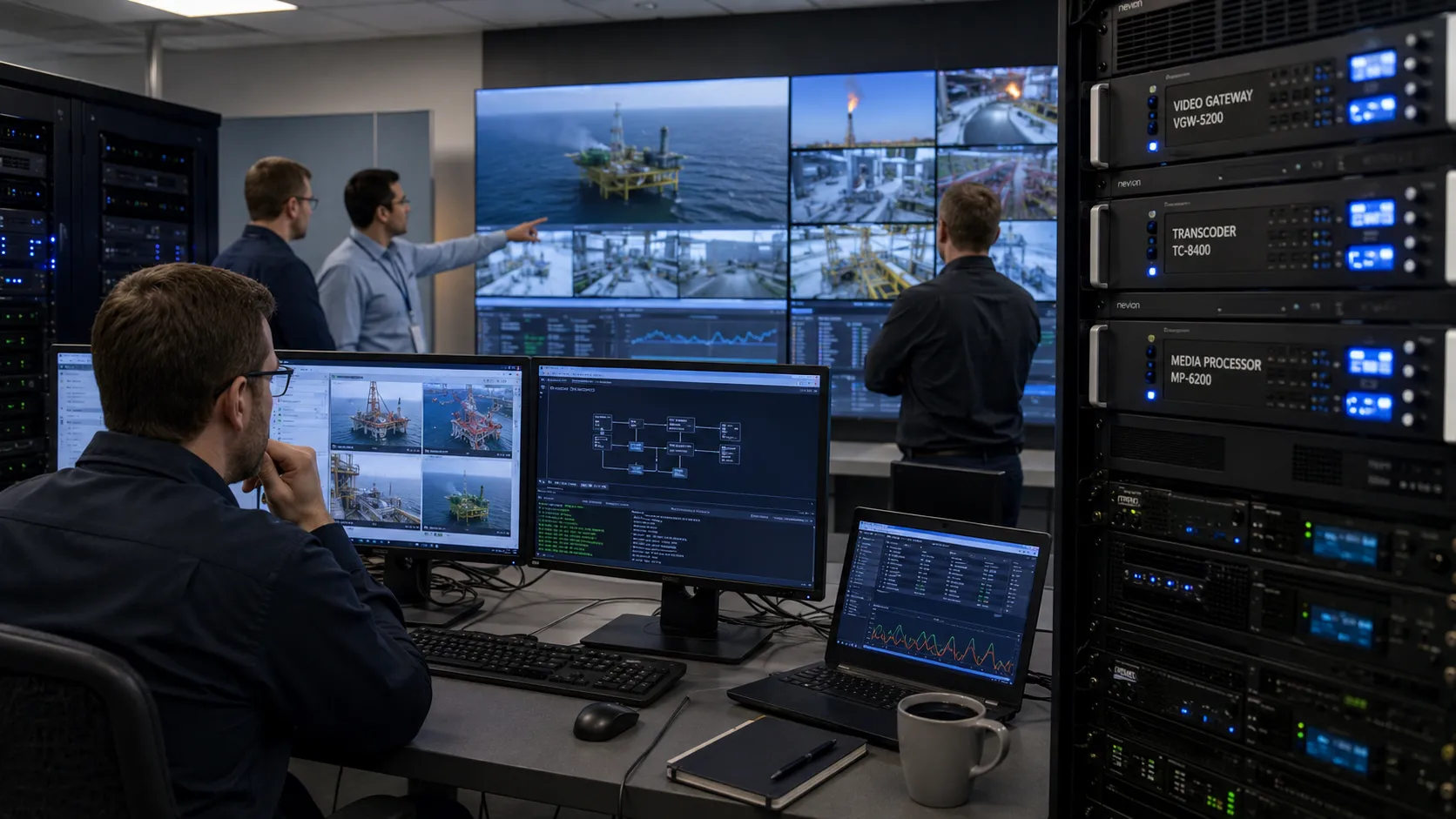 Integración de video de comunicaciones unificadas con flujos de cámara gateway de video servidor de transcodificación pantalla de centro de mando y verificación de compatibilidad