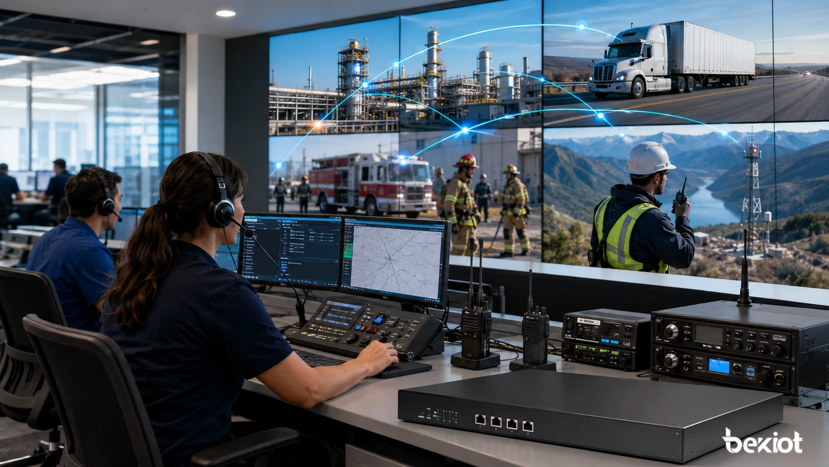 Solución regional de despacho de radio usando gateway ROIP para sitios industriales equipos de transporte respuesta de emergencia y operaciones remotas