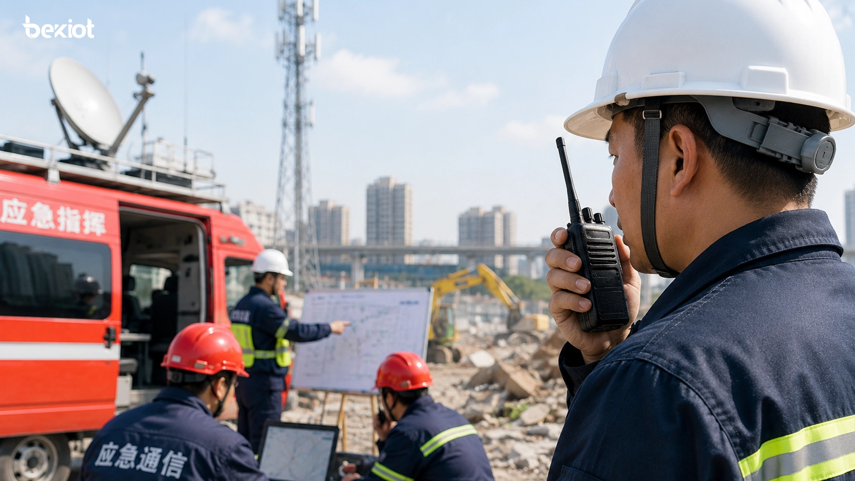 Walkie-talkies robustos usados en construcción industria seguridad pública y respuesta de emergencia