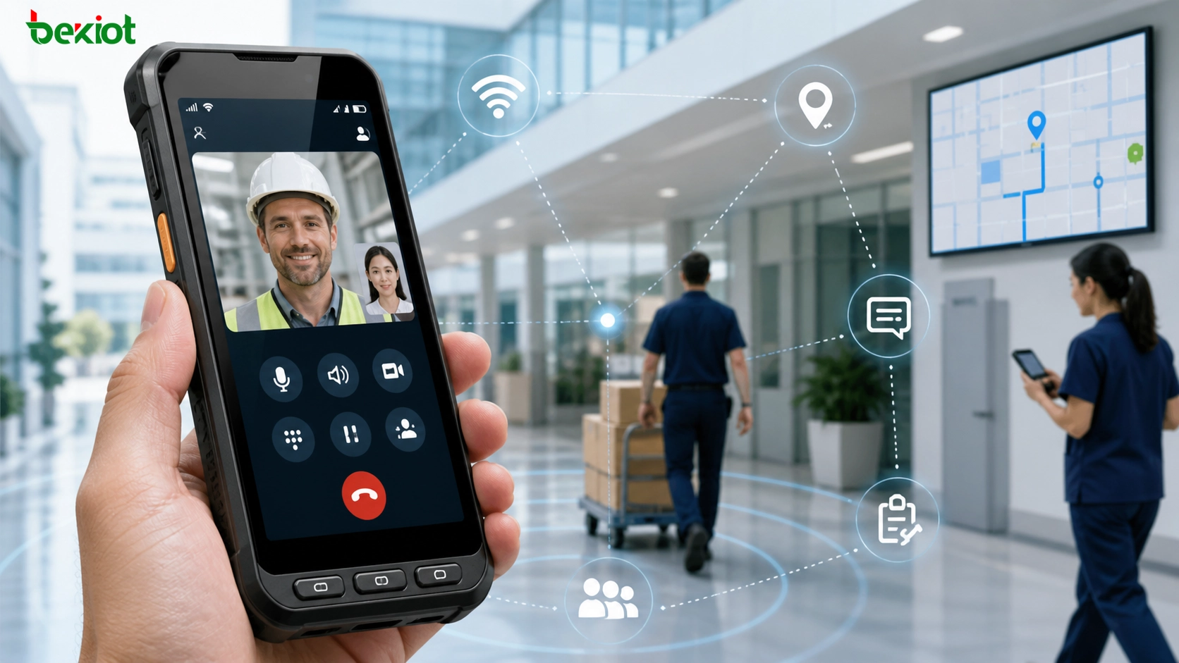 Terminal inteligente Android con aplicación softphone SIP para voz Wi‑Fi video posicionamiento y comunicación móvil empresarial