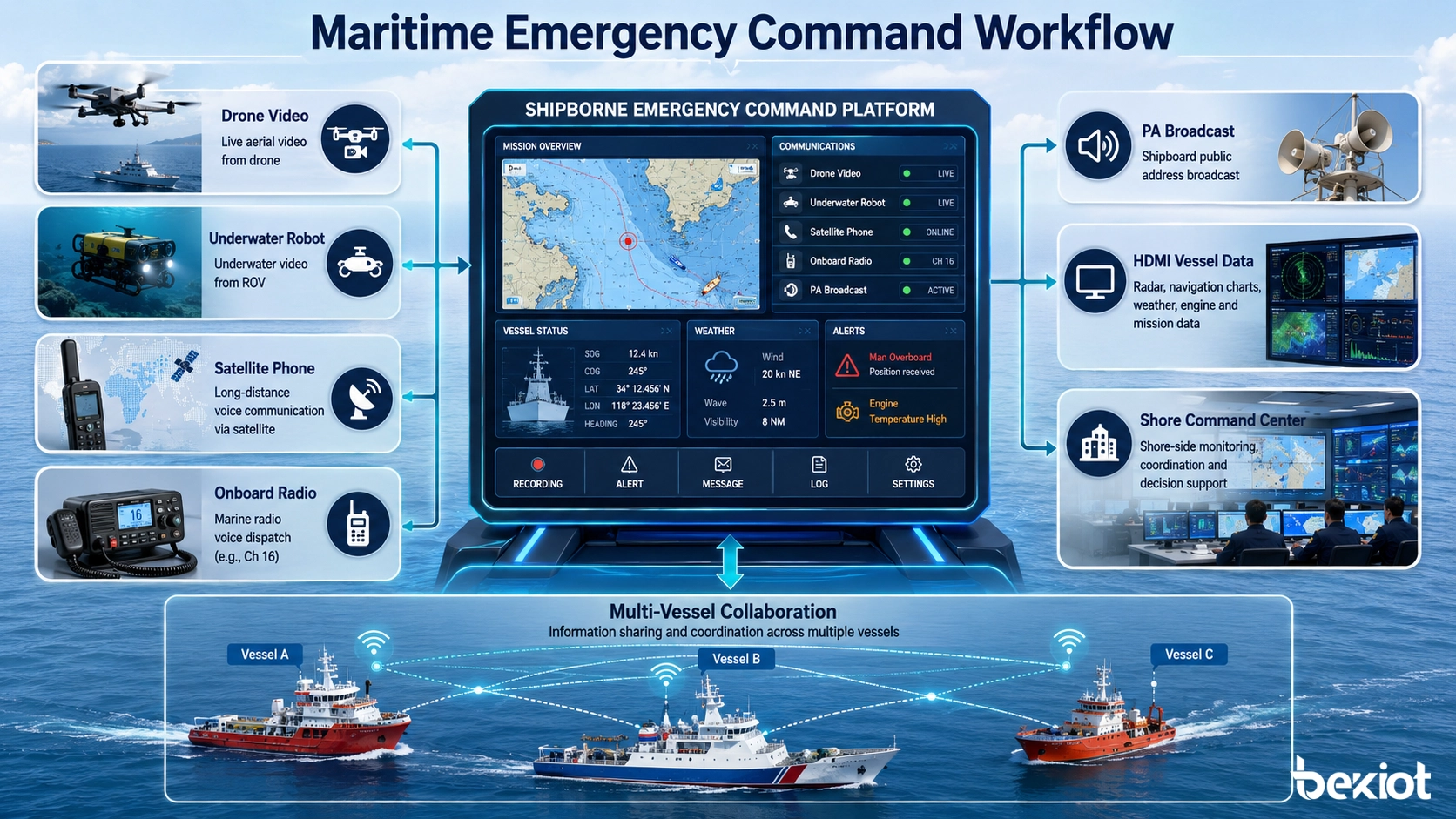 Arquitectura de sistema de mando audiovisual embarcado para operaciones marítimas