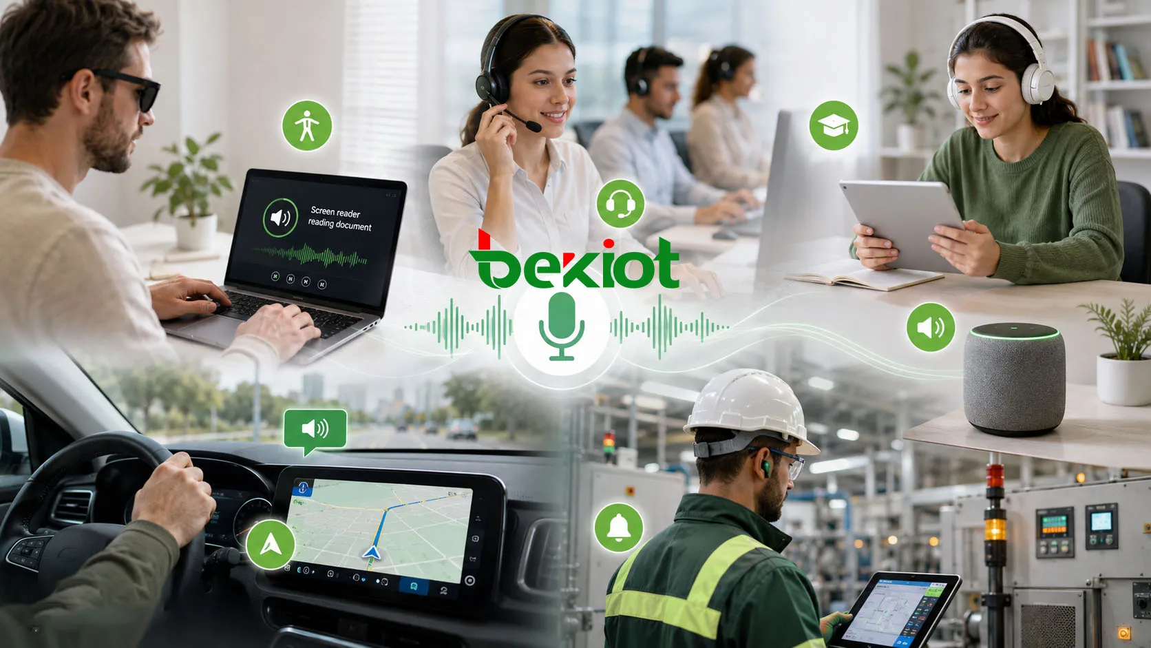 Aplicaciones de texto a voz en accesibilidad, lectores de pantalla, IVR, atención al cliente, e-learning, navegación, dispositivos inteligentes y alertas industriales