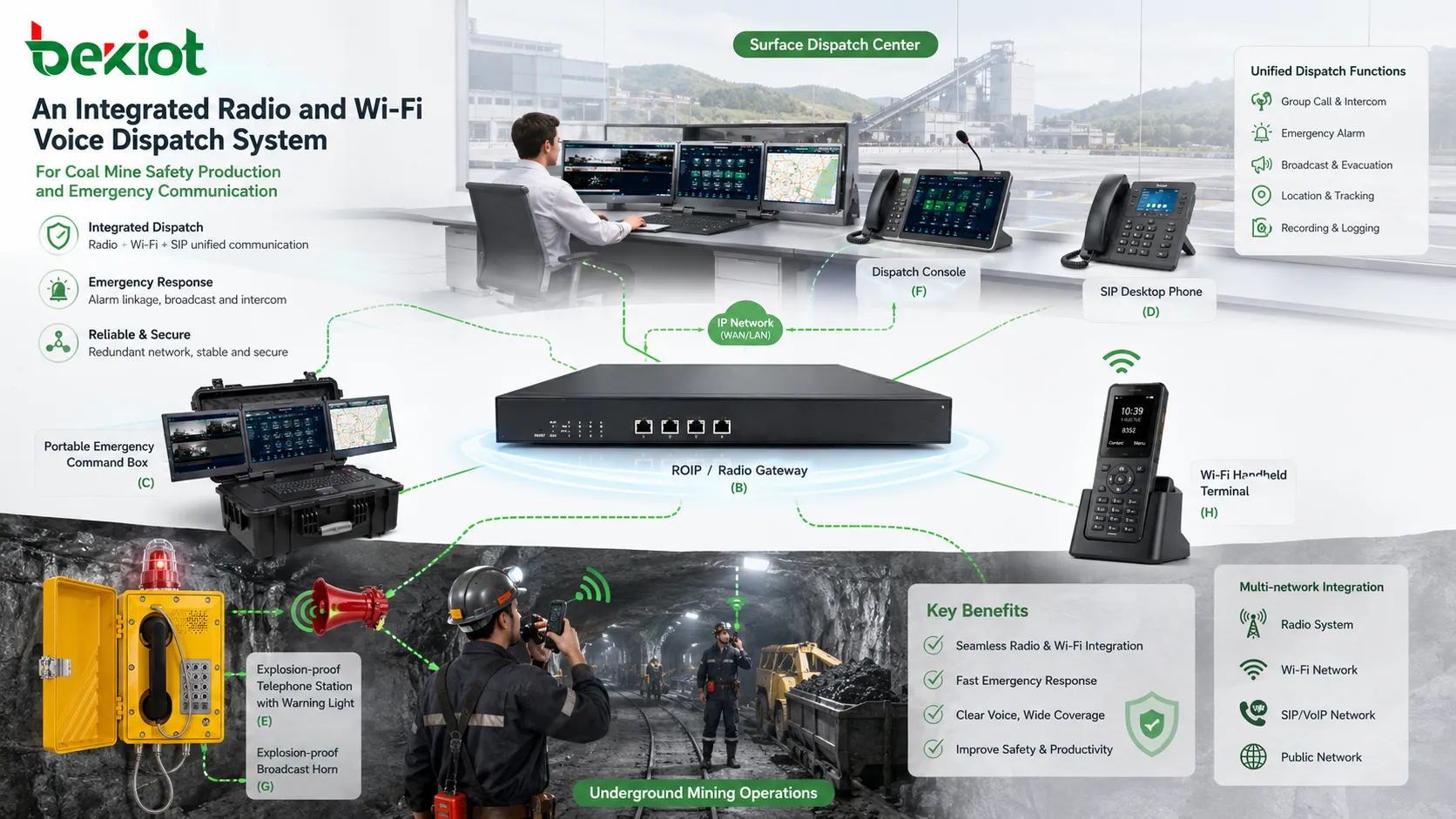 ¿Cómo pueden la radio integrada y la voz Wi-Fi mejorar la seguridad en las minas de carbón?