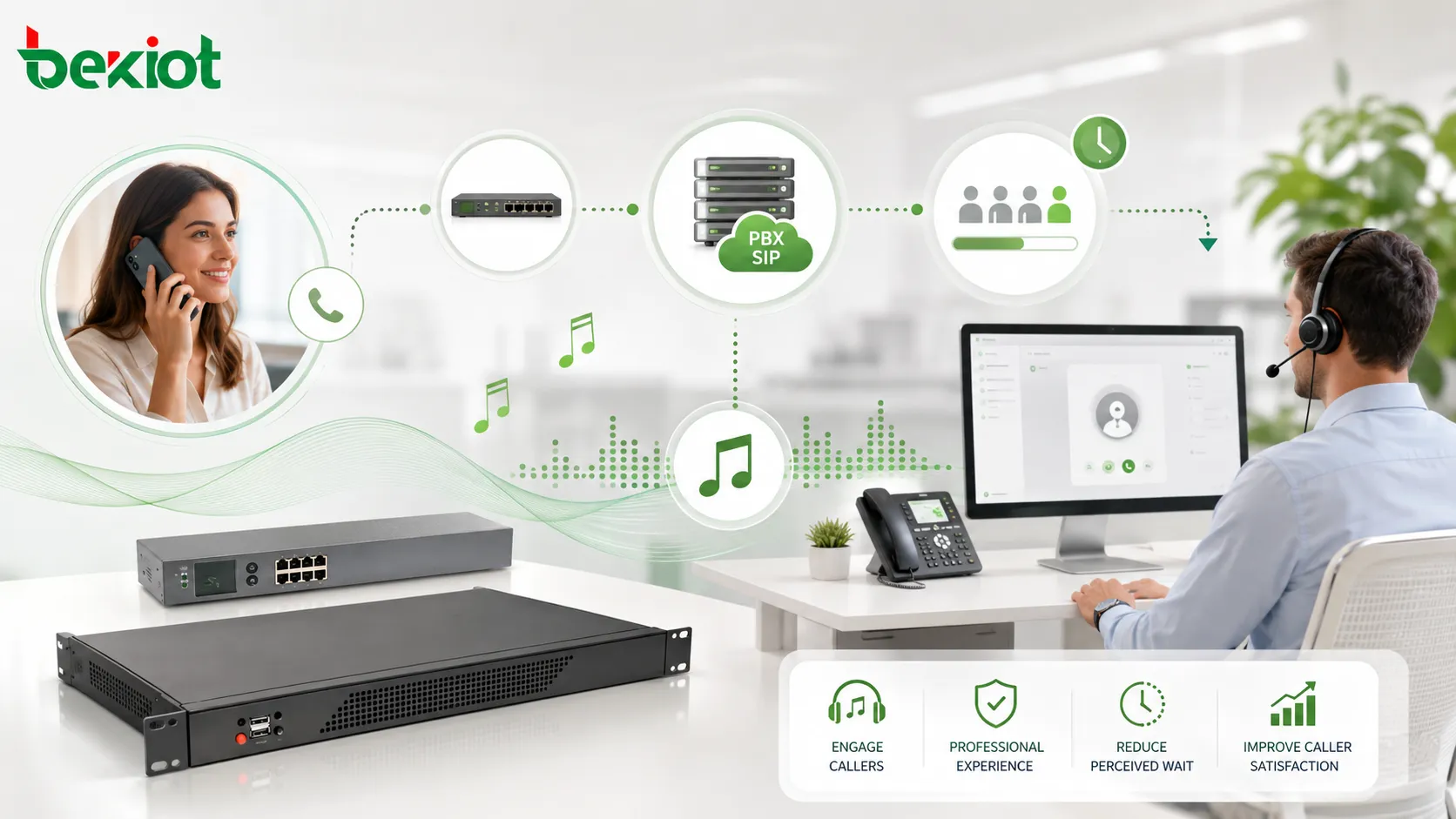 Qué es la música en espera (MOH): configuración común en PBX y SIP