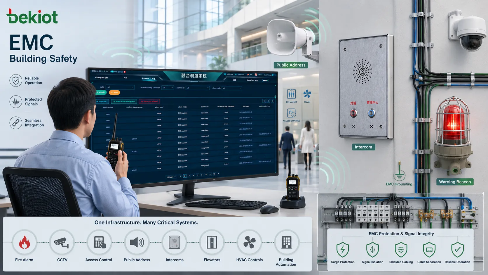 Aplicaciones EMC en automatización industrial racks de telecomunicaciones dispositivos médicos control ferroviario y seguridad de edificios