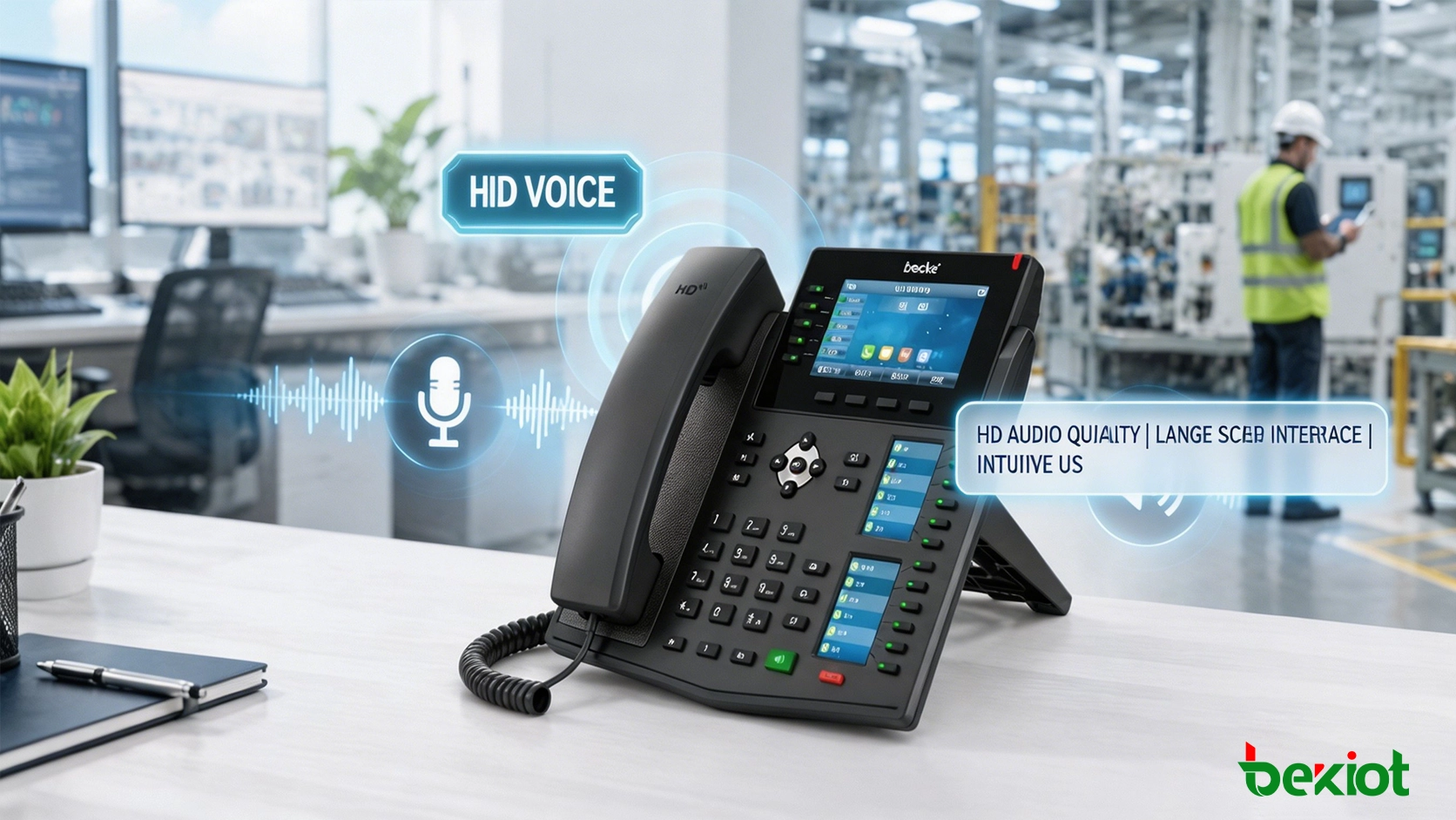 Interfaz de teléfono IP con pantalla de voz HD, sistema operativo y funciones de llamada empresarial