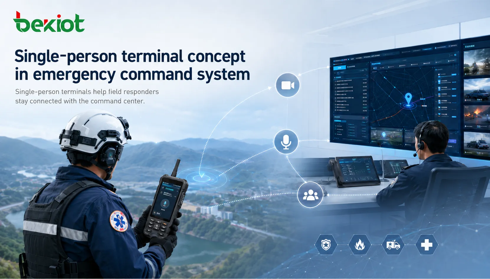 ¿Qué es un terminal para una sola persona en un sistema de mando de emergencias?