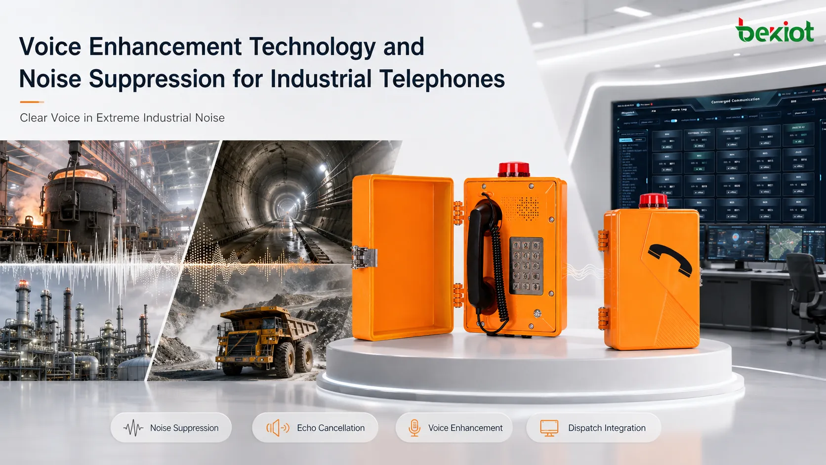 Tecnología de mejora de voz y supresión de ruido para teléfonos industriales