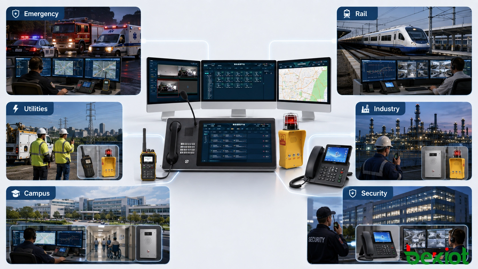 Aplicaciones del despacho asistido por computadora en servicios de emergencia, transporte ferroviario, servicios públicos, instalaciones industriales, campus y operaciones de seguridad