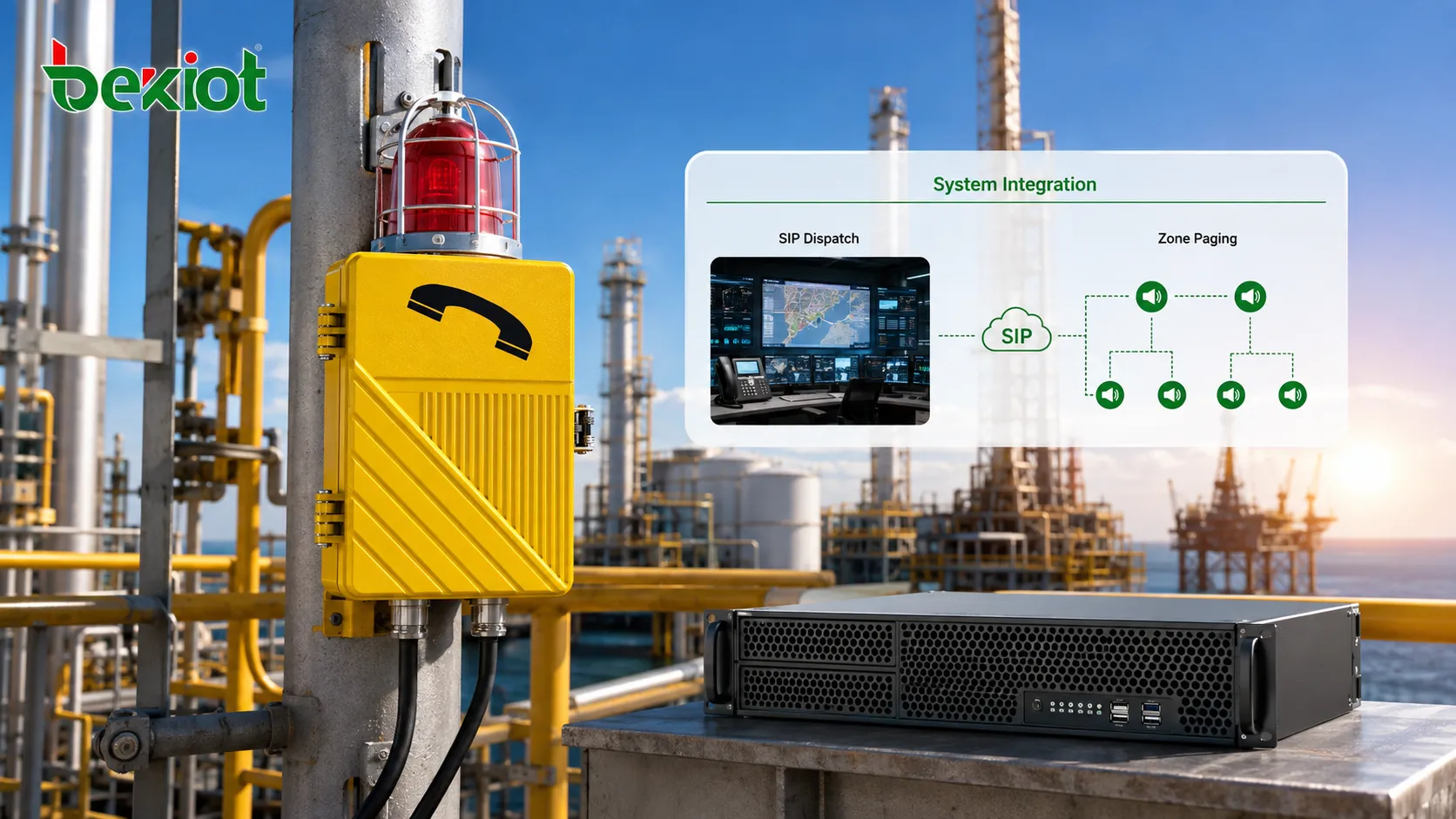 Selección e instalación de estación antideflagrante de llamada y megafonía para petróleo y gas con teléfono EX-BH621, plataforma SIP de despacho, difusión por zonas, punto de instalación, protección de cable y mantenimiento