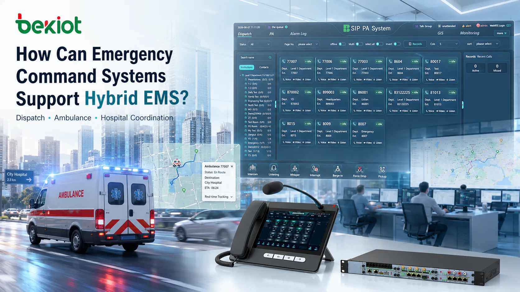 ¿Cómo puede un sistema de mando de emergencias coordinar un modelo híbrido de EMS?