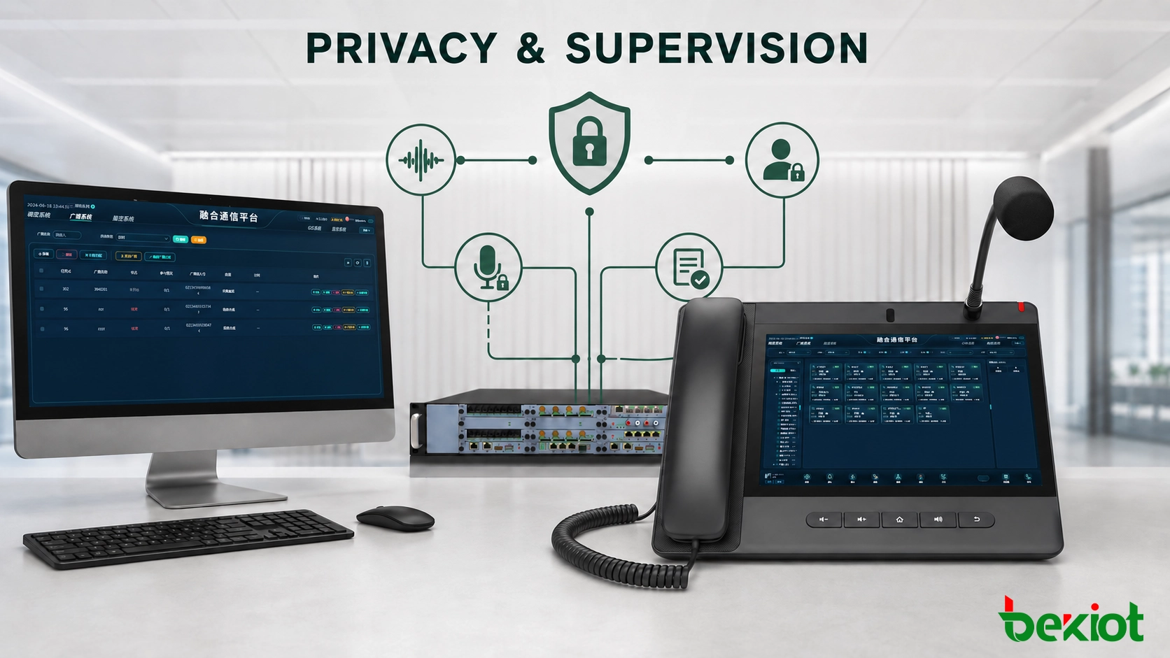 Controles de privacidad y supervisión para llamadas de reclusos, incluyendo roles de acceso, cifrado, retención y registro de auditoría