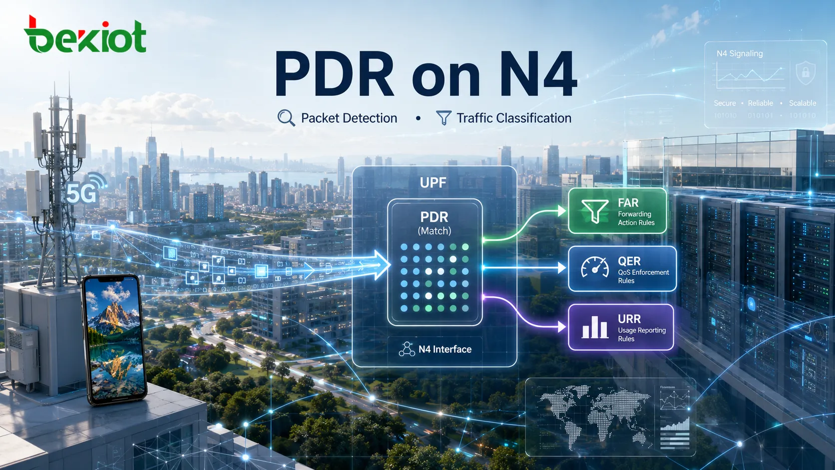 ¿Cómo detecta y clasifica paquetes un PDR en la interfaz N4?