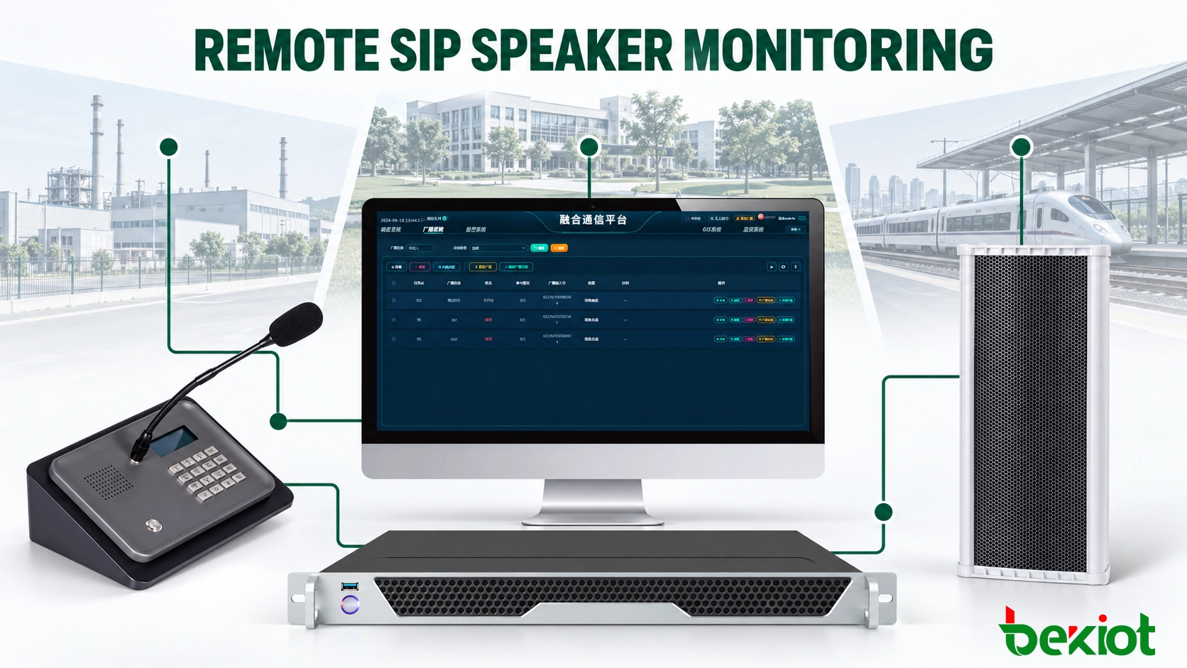 ¿Cómo deben monitorearse y mantenerse múltiples altavoces SIP en sitios remotos?