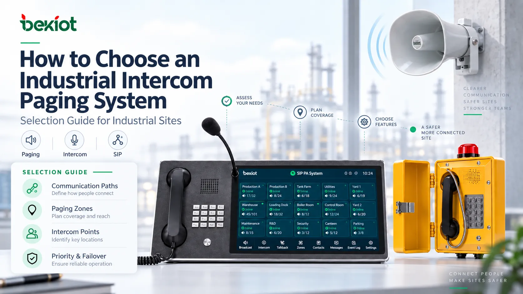 Cómo elegir un sistema industrial de intercomunicación y megafonía: factores clave para instalaciones industriales