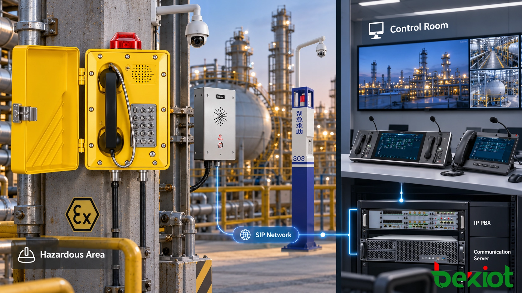 Arquitectura y diseño de despliegue de intercomunicadores SIP de emergencia, CCTV y alarmas